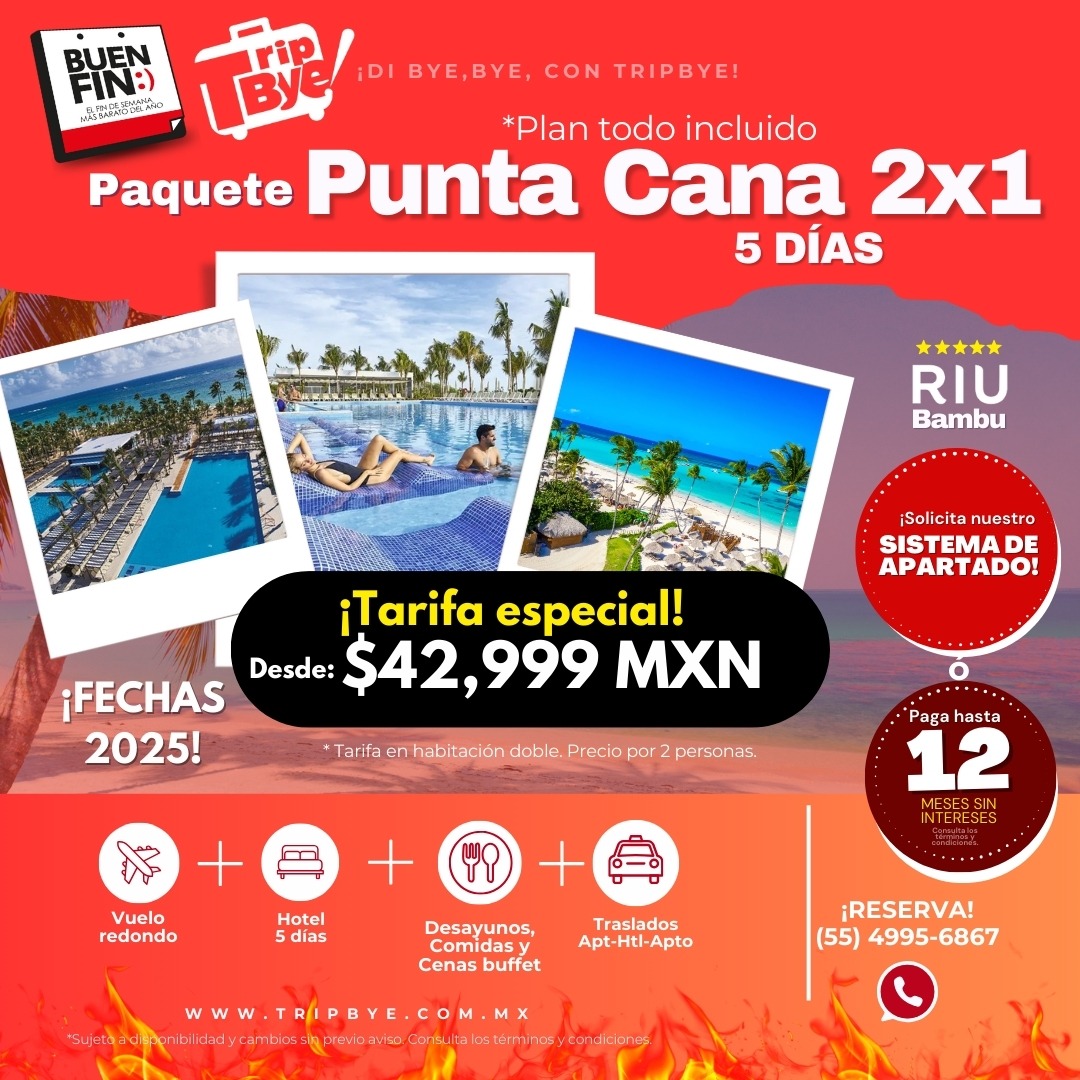 Punta Cana al 2×1 por 5 días