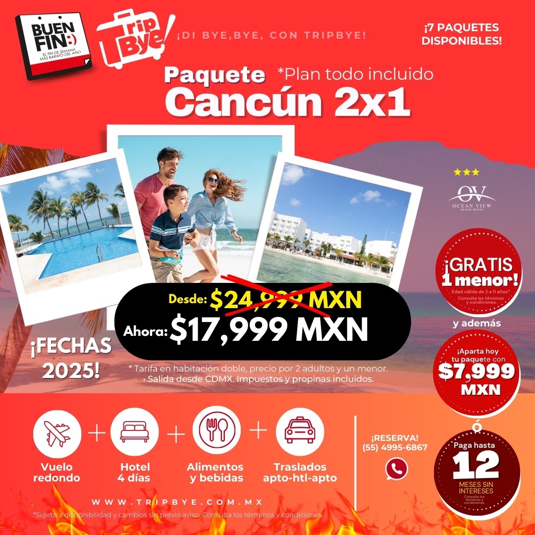 Paquete Ocean View + niño gratis